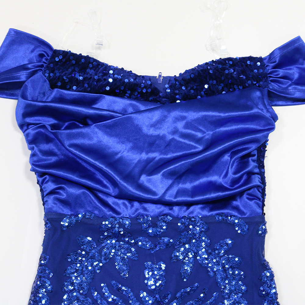 Package hip slim long dress flat shoulder dress for women