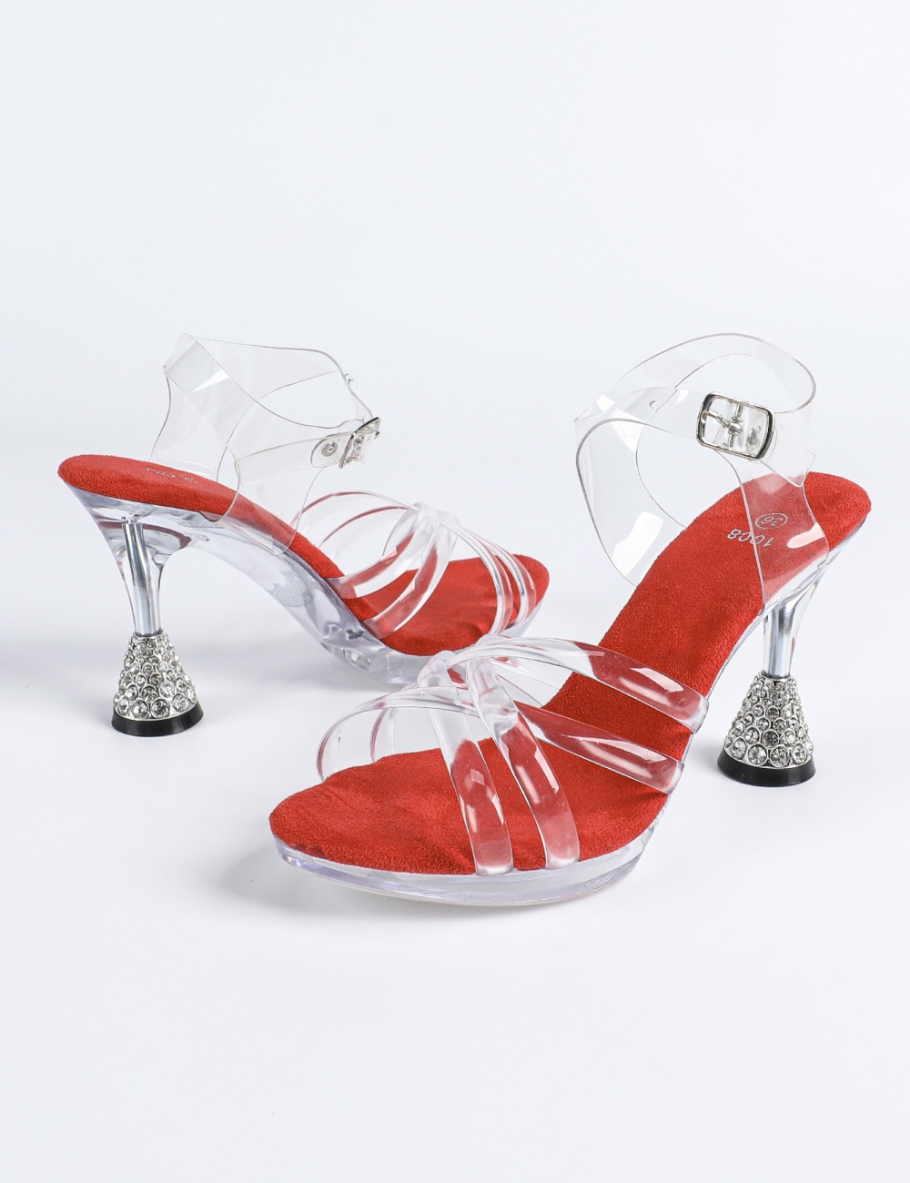 Rhinestone low sandals summer transparent slippers