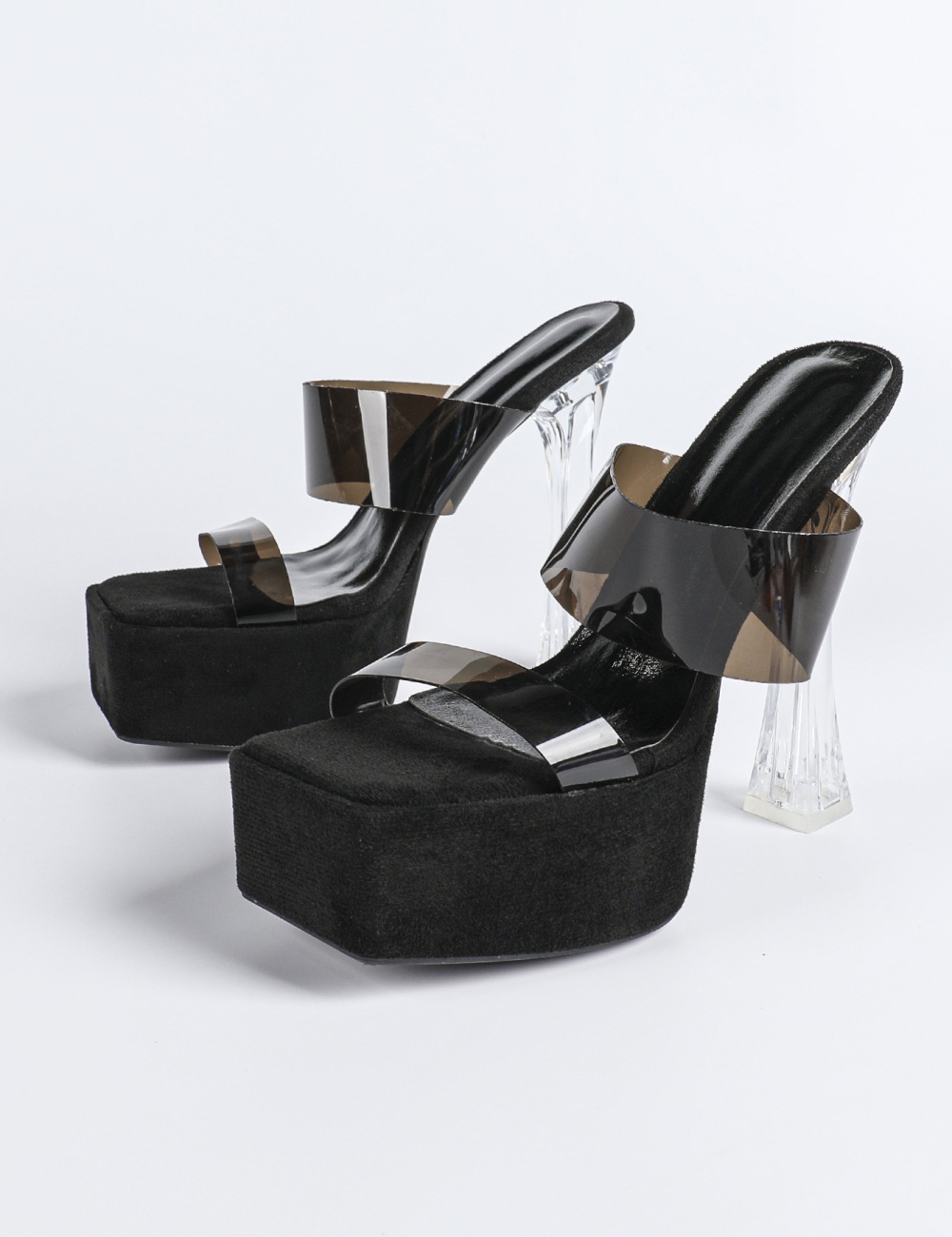 Crystal summer sandals thick crust platform