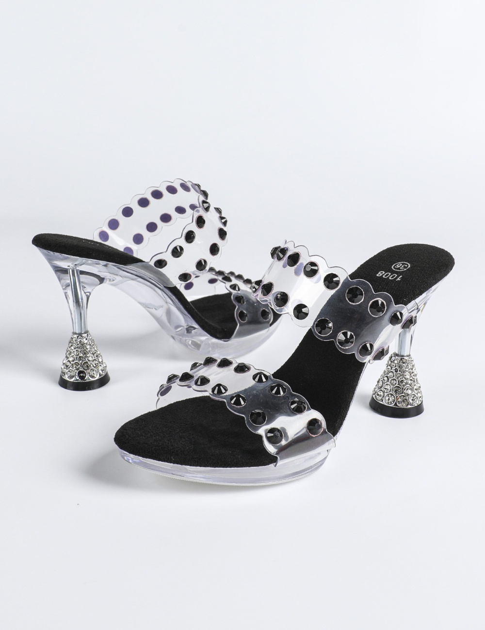 All-match rhinestone lady thick fashion summer slippers