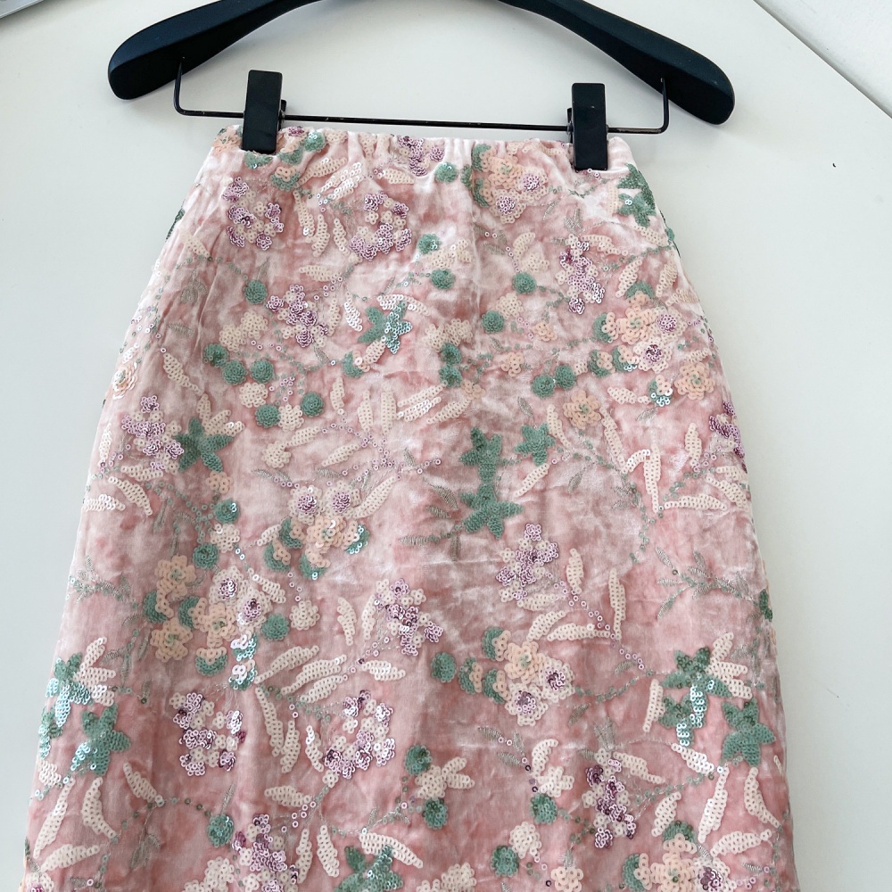 Printing slim skirt A-line commuting long dress for women