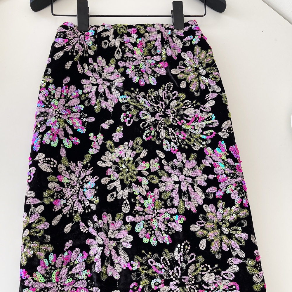 Printing slim skirt A-line commuting long dress for women
