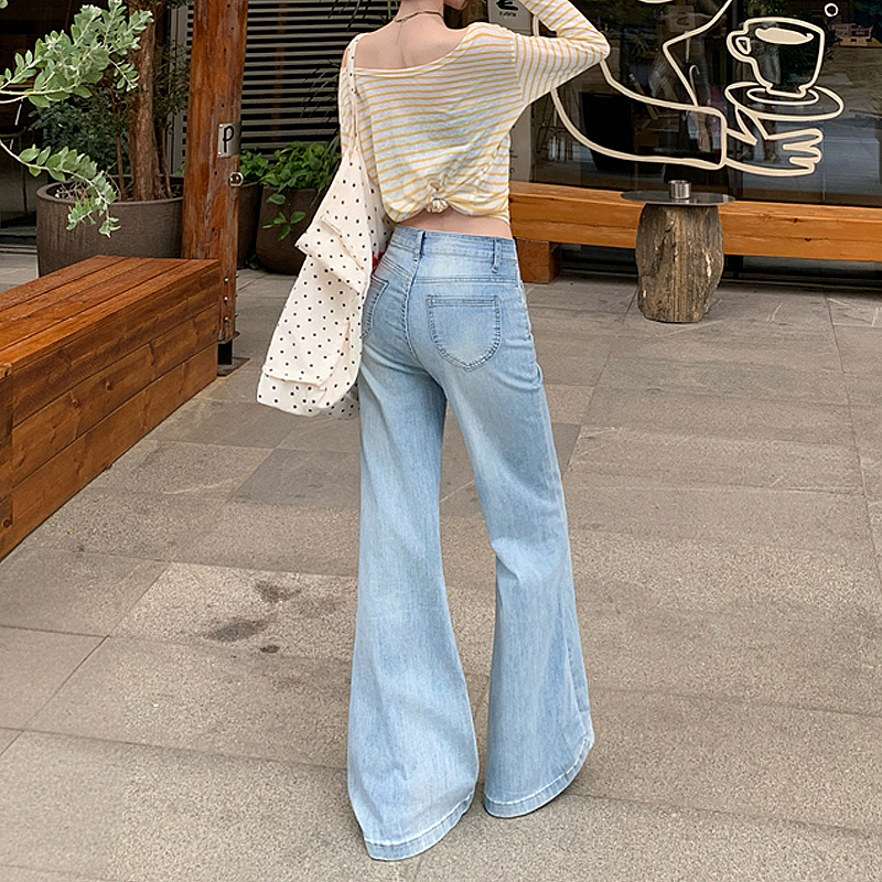 Spring speaker pants low-waist light-blue jeans for women