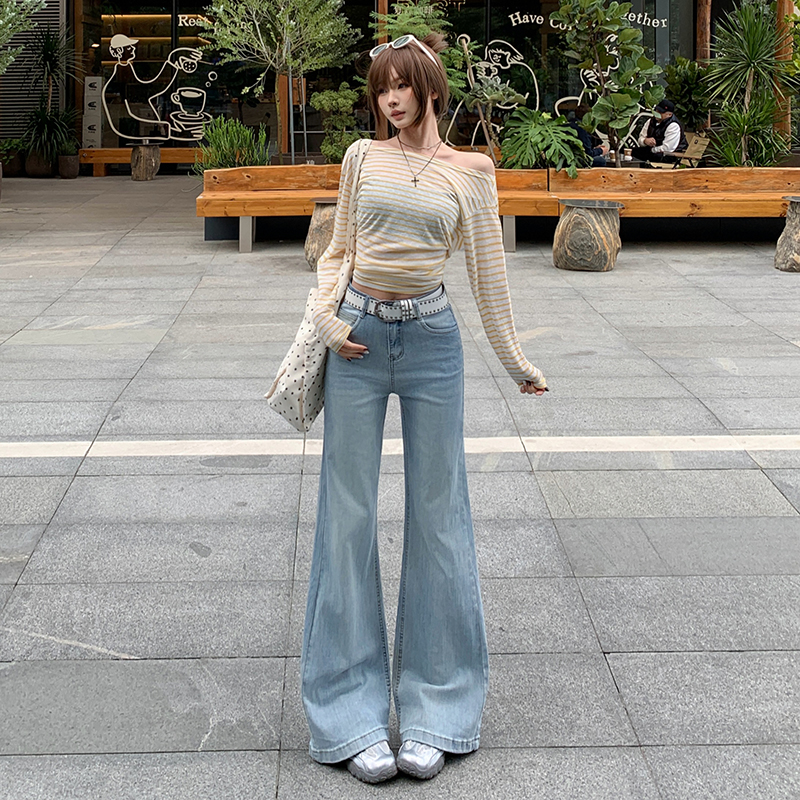 Spring speaker pants low-waist light-blue jeans for women