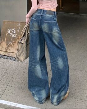 Wide leg spring wide leg pants loose jeans for women