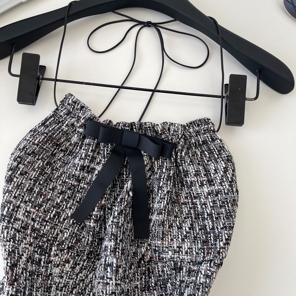 Chanelstyle niche halter vest slim bow tops for women