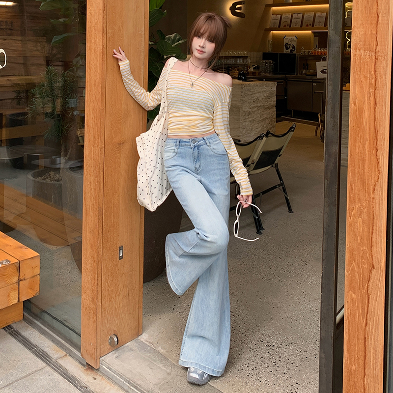 Speaker elasticity pants spring jeans for women