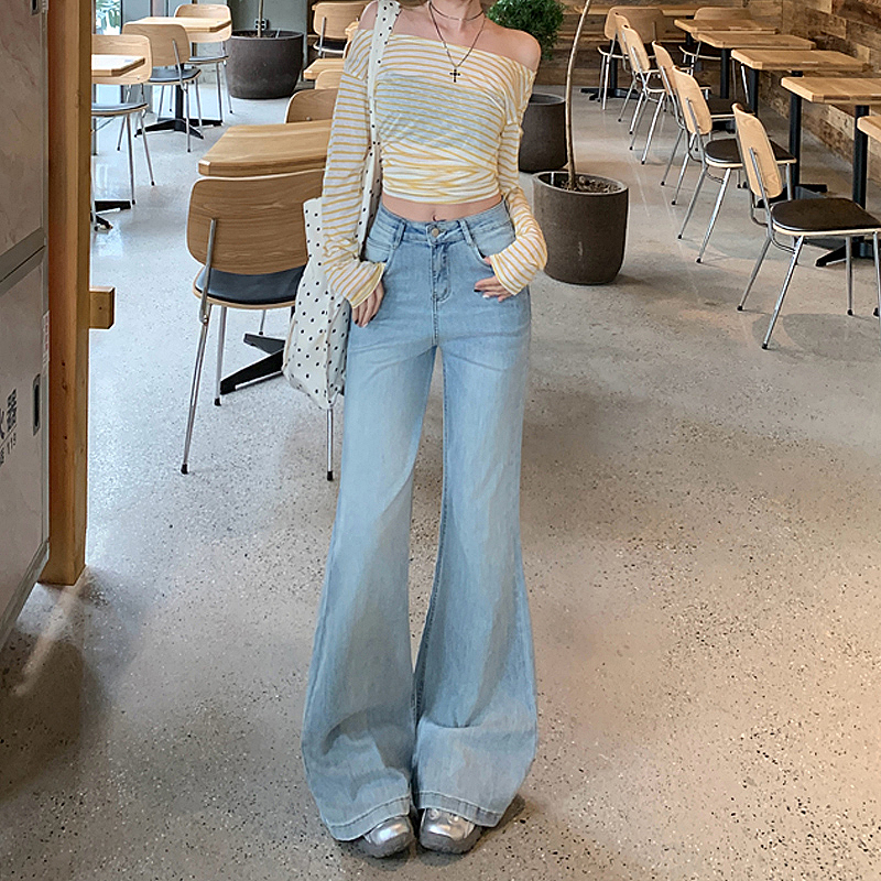 Speaker elasticity pants spring jeans for women