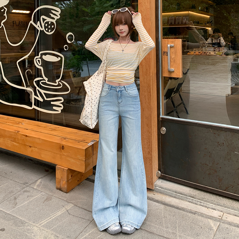 Speaker elasticity pants spring jeans for women