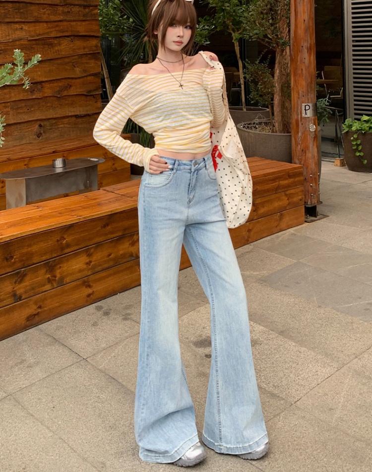 Speaker elasticity pants spring jeans for women