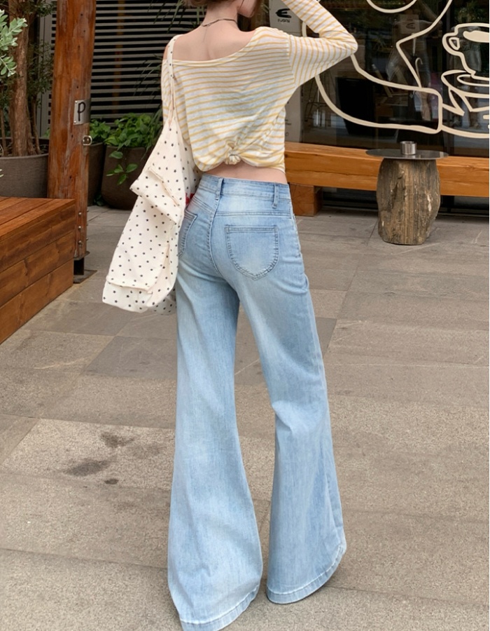 Speaker elasticity pants spring jeans for women