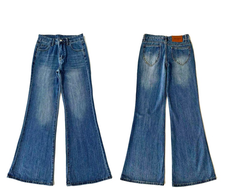 Retro lengthen jeans elasticity pants for women