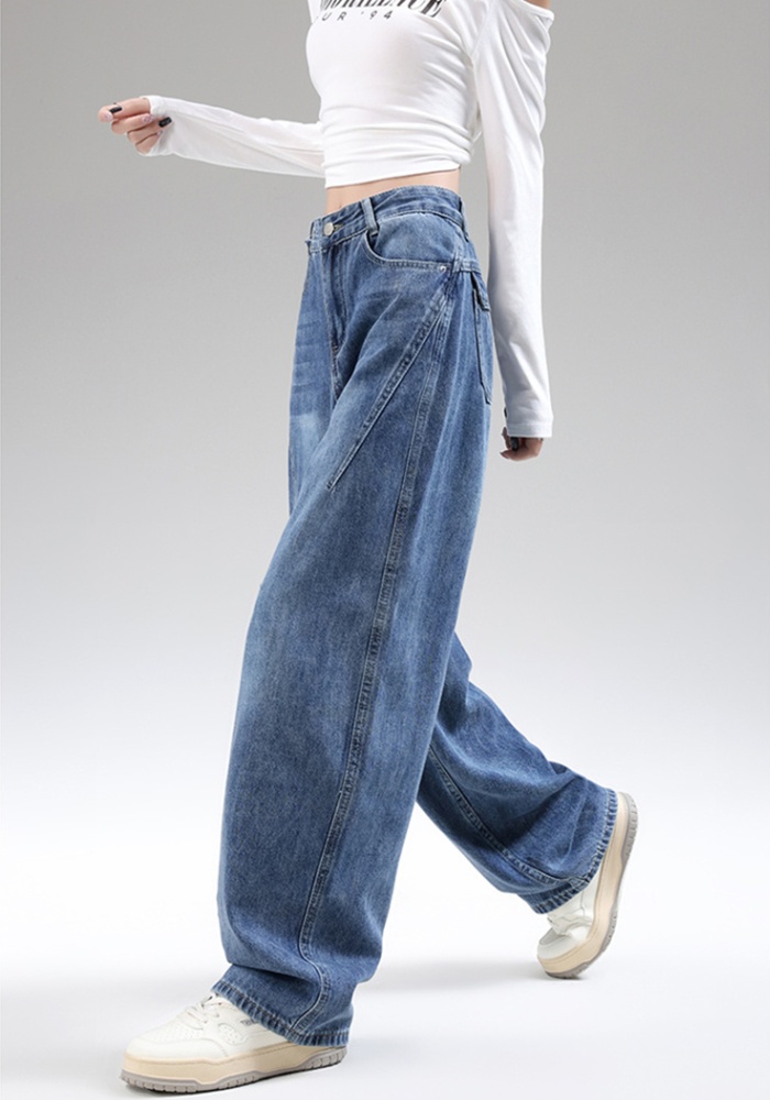 Light color autumn and winter wide leg jeans