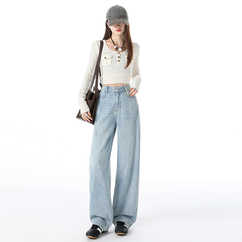 Spring after the bag pants loose jeans for women