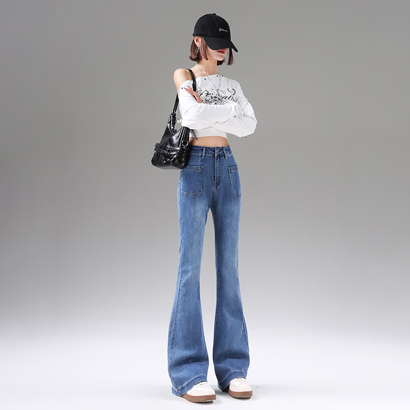 Show high jeans elasticity long pants for women
