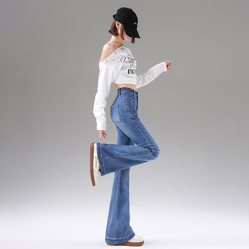Show high jeans elasticity long pants for women