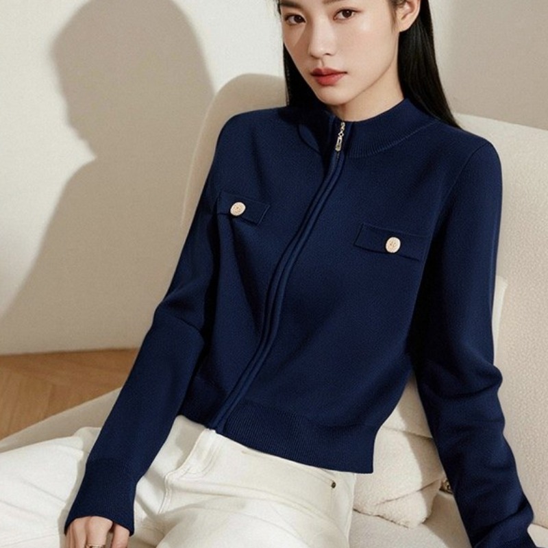 Casual knitted cardigan show young coat for women