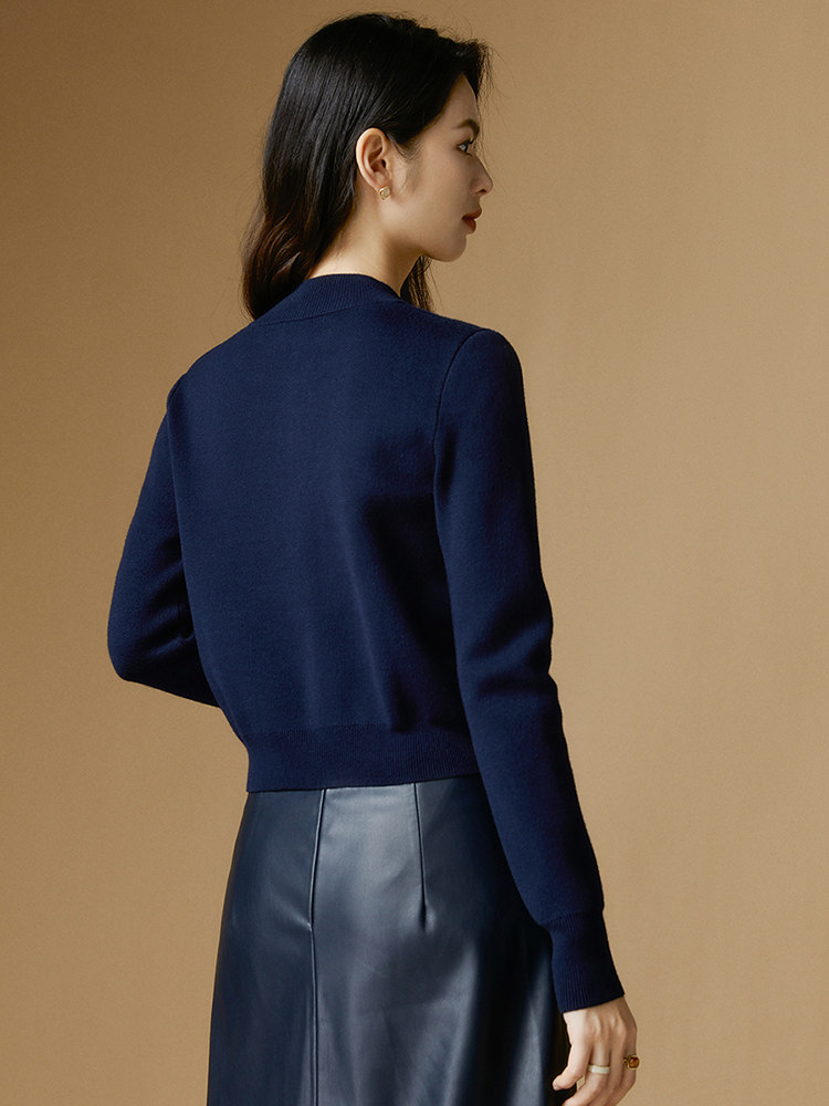 Casual knitted cardigan show young coat for women