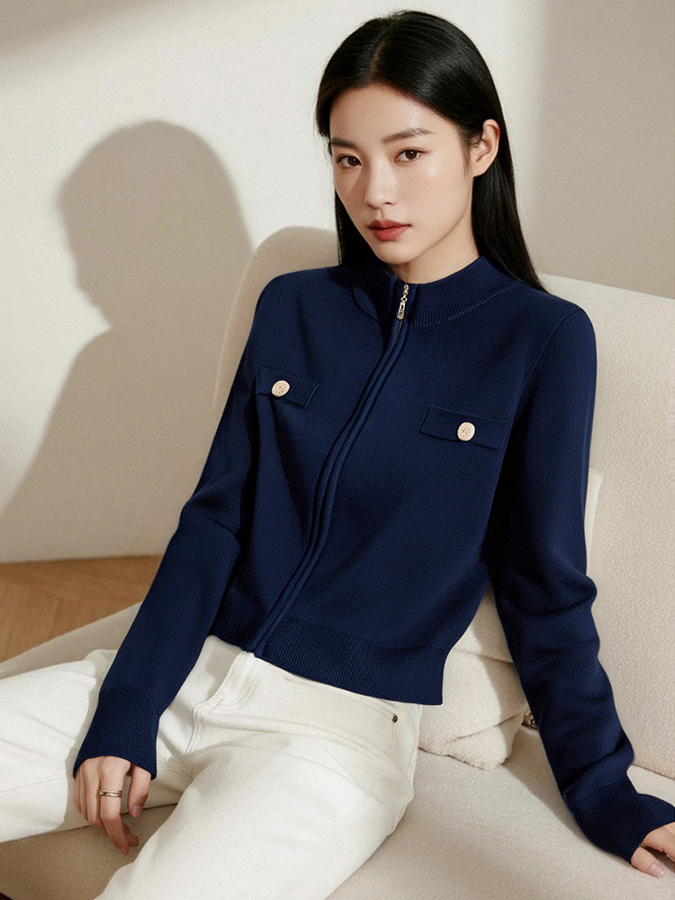 Casual knitted cardigan show young coat for women