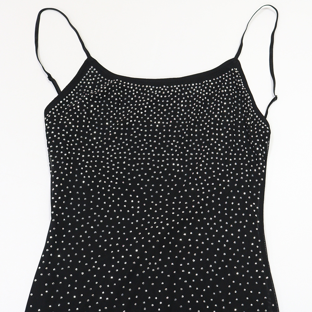 Rhinestone European style dress sexy long dress for women