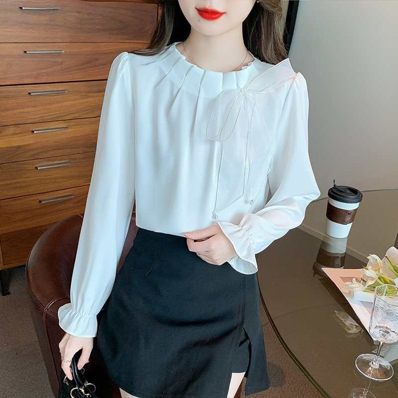 Long sleeve Western style shirt fashion chiffon tops