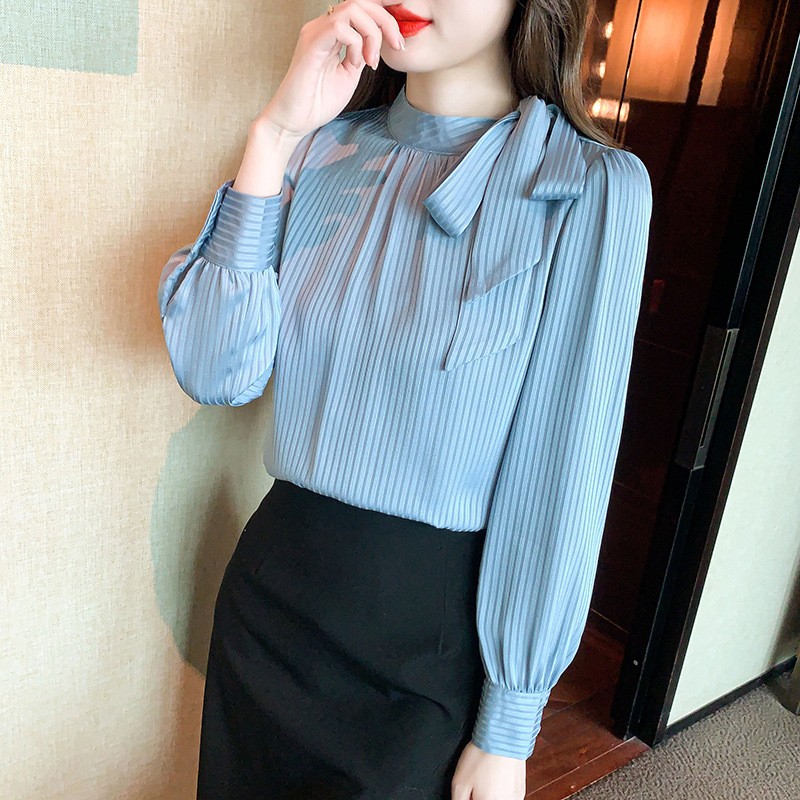 Spring and autumn tops chiffon shirt for women