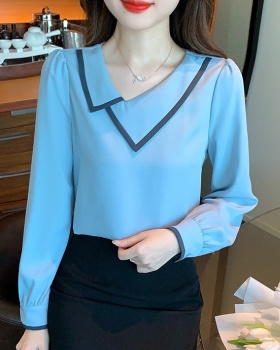 Unique simple small shirt temperament long sleeve tops