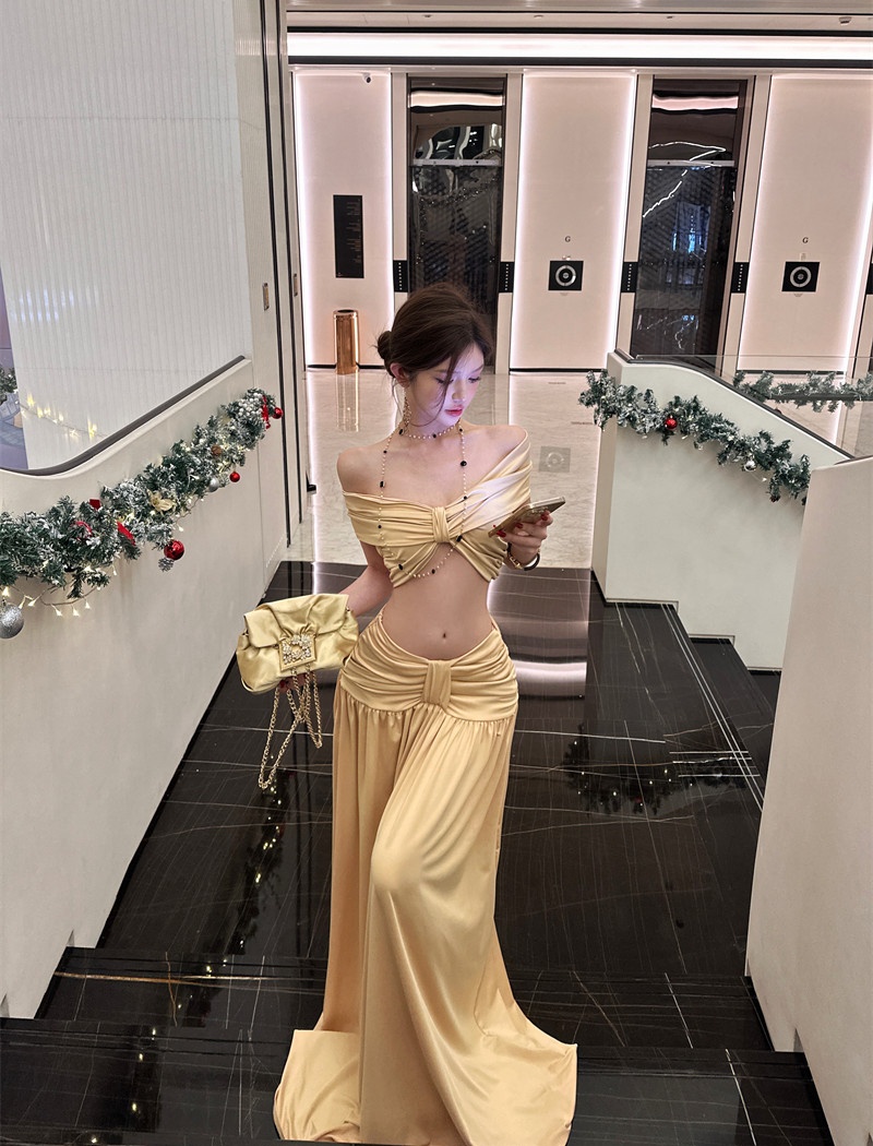 Slim France style long skirt temperament formal dress