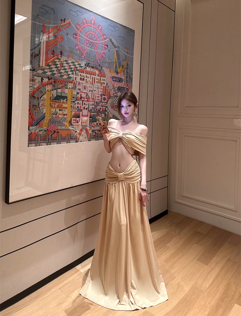 Slim France style long skirt temperament formal dress