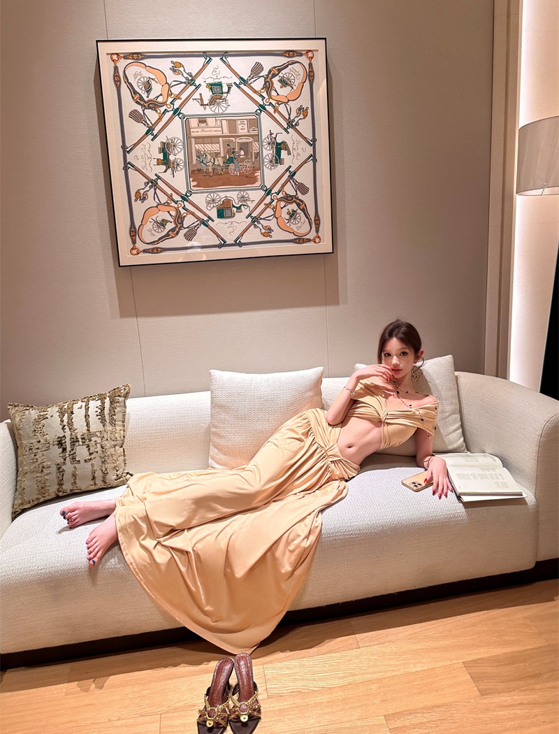 Slim France style long skirt temperament formal dress