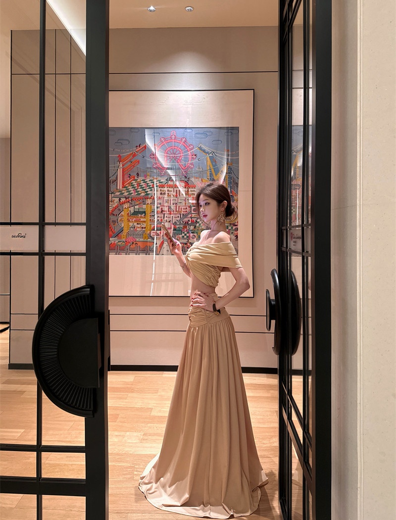 Slim France style long skirt temperament formal dress