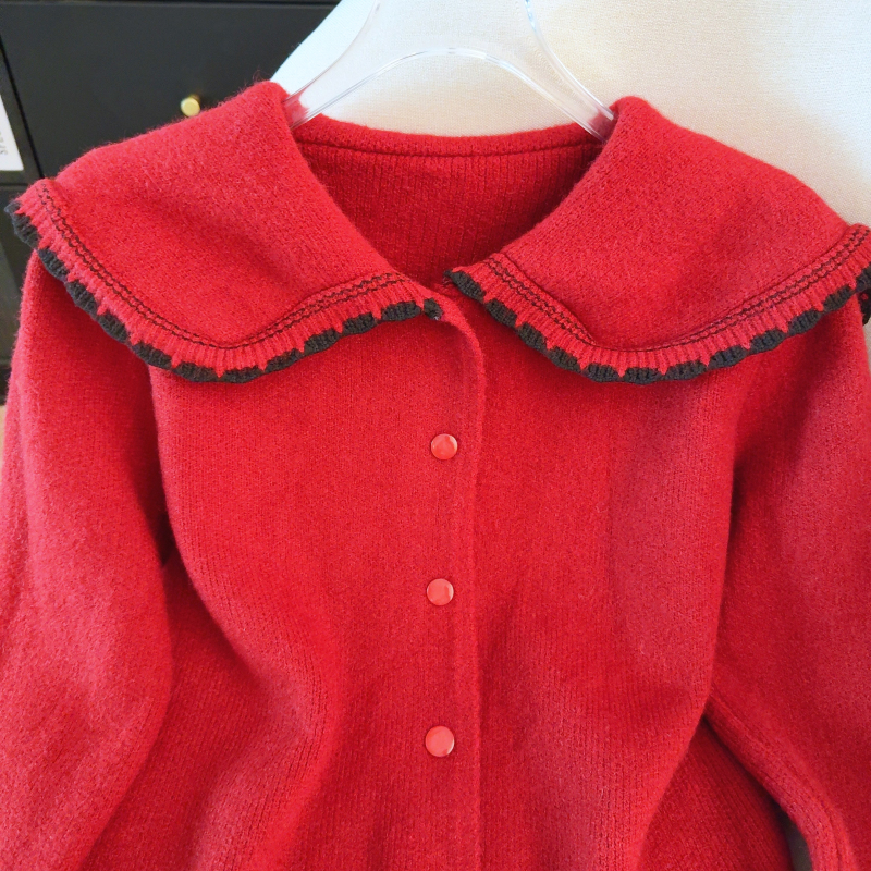 Temperament spring tops doll collar Western style sweater