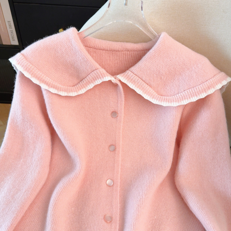 Temperament spring tops doll collar Western style sweater