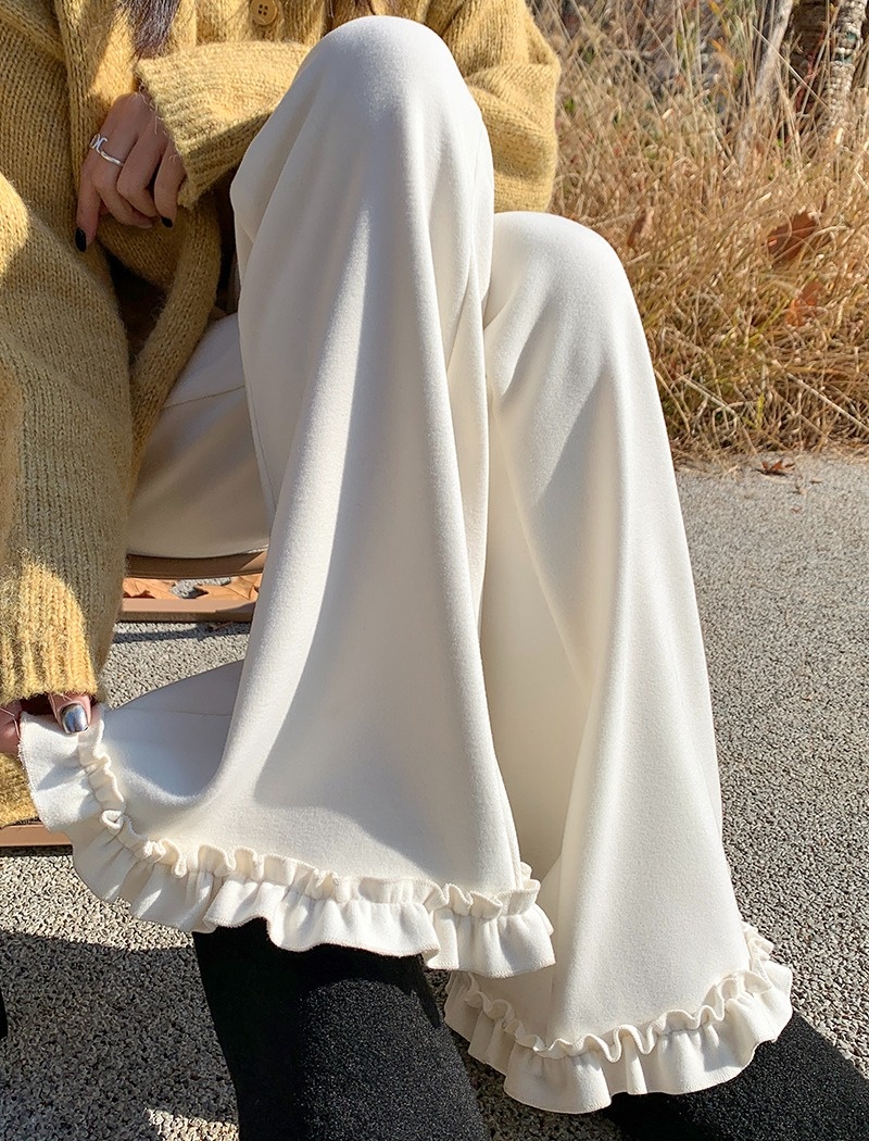 High waist slim pants micro speaker flare pants for women