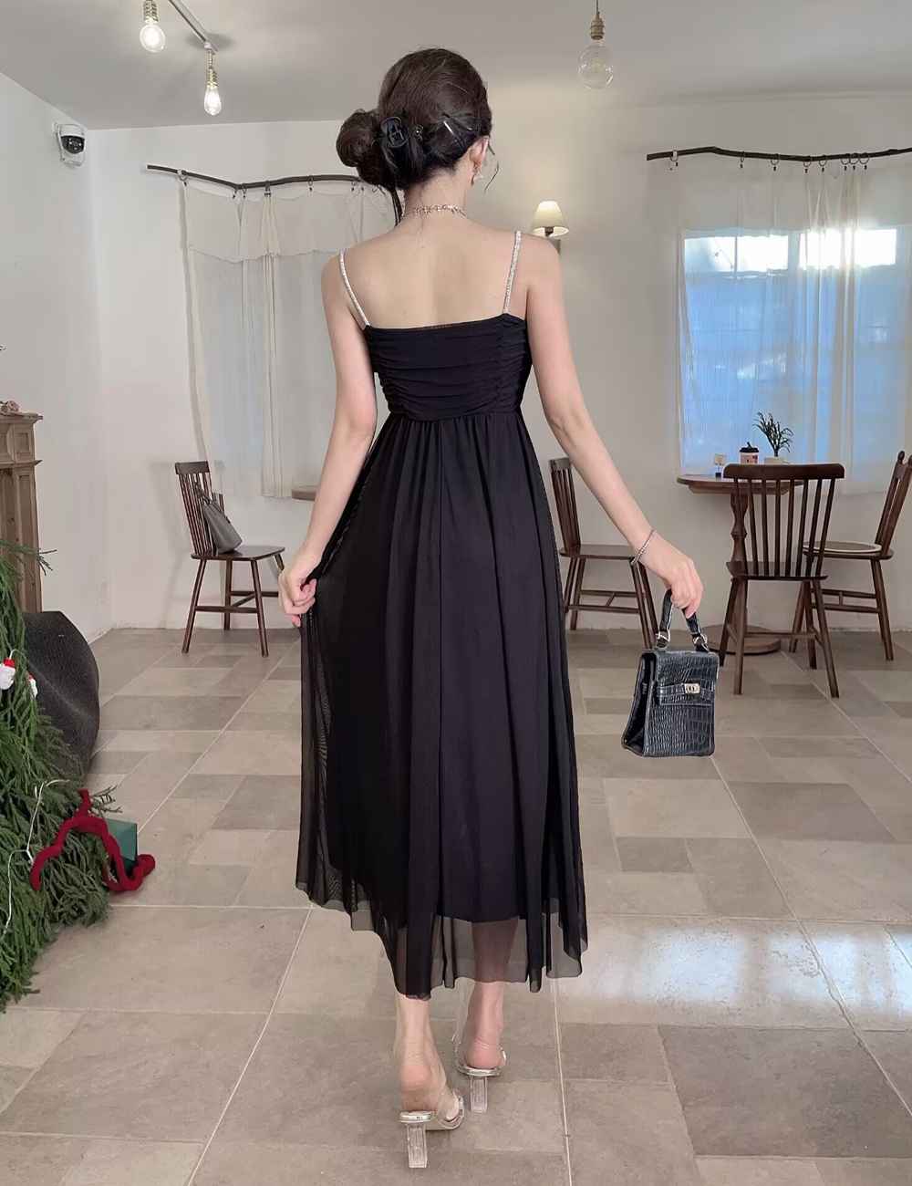 France style temperament niche wrapped chest dress