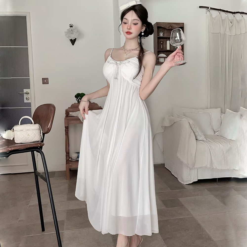 France style temperament niche wrapped chest dress