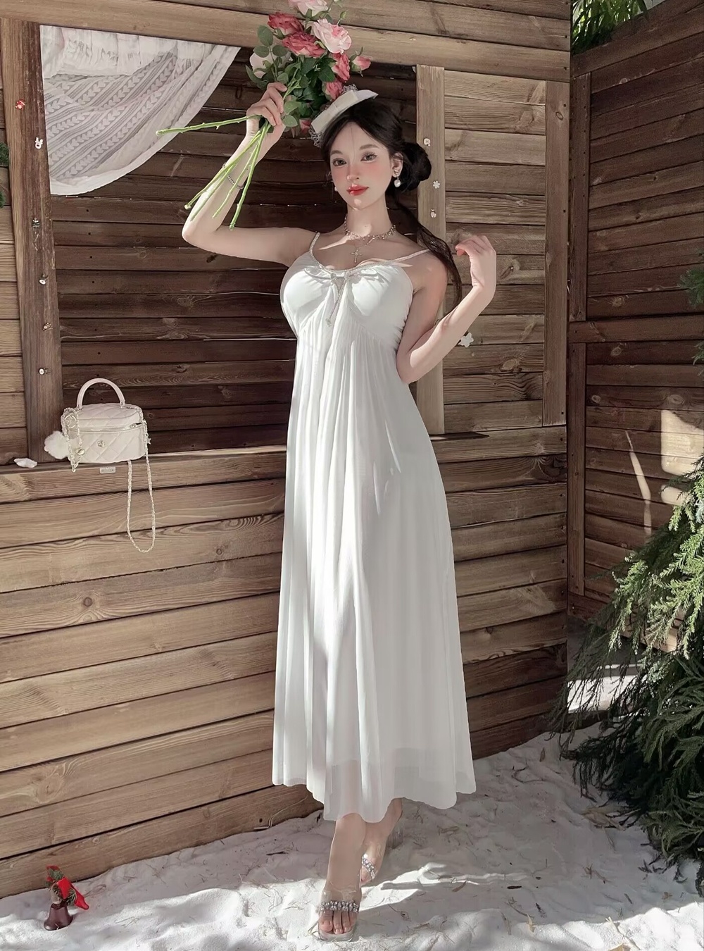 France style temperament niche wrapped chest dress