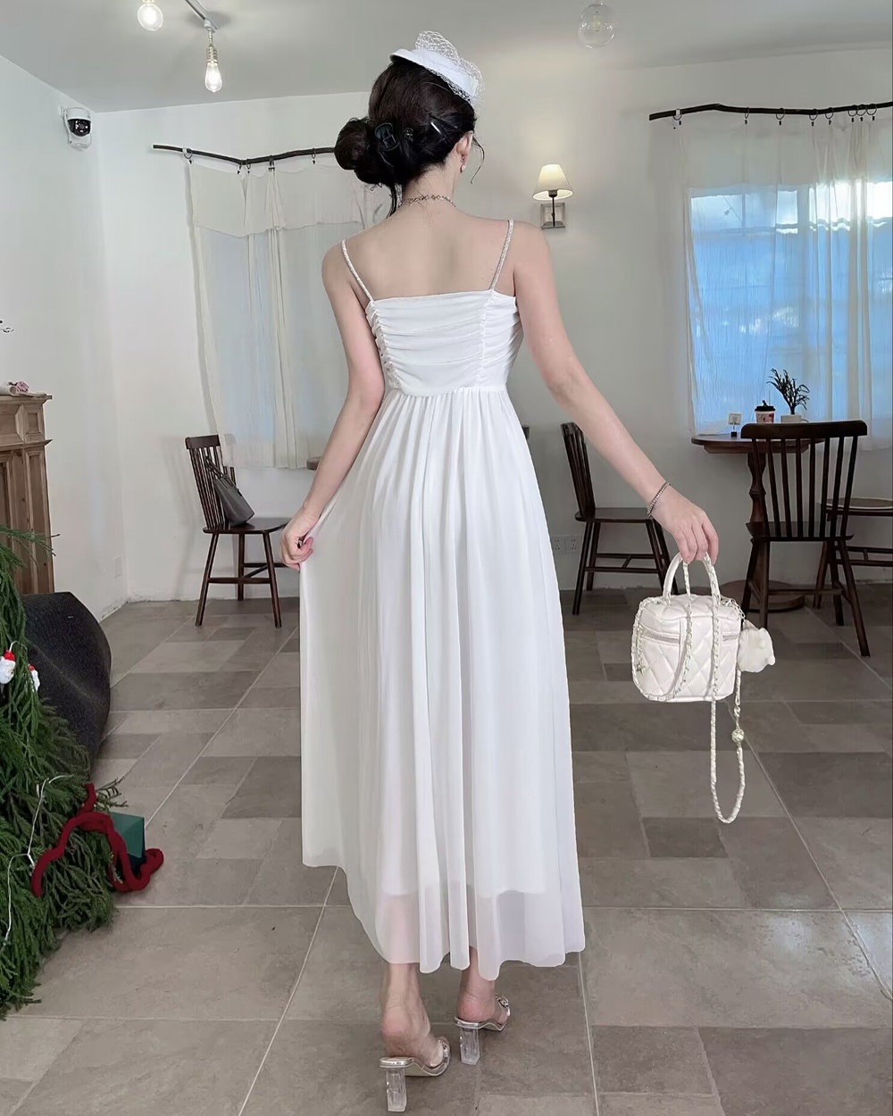 France style temperament niche wrapped chest dress