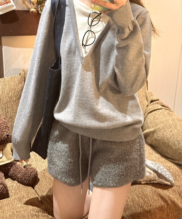 Autumn and winter thick shorts thermal plush pants for women