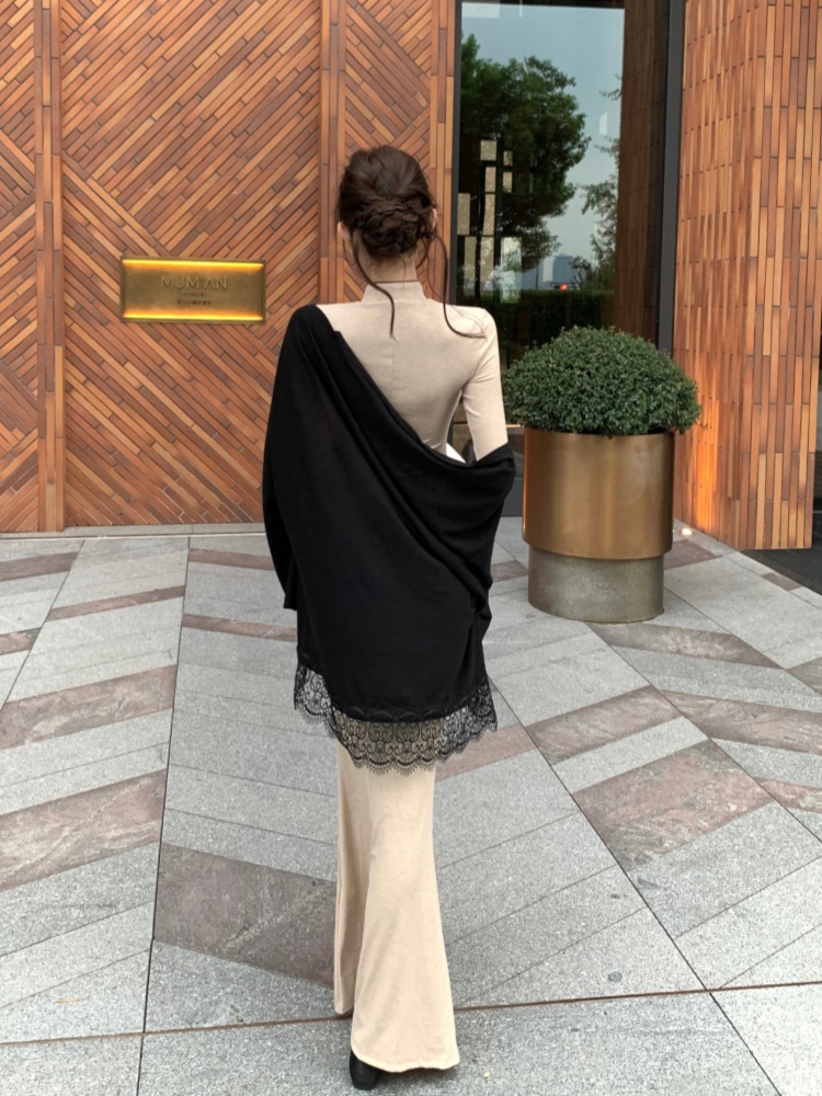 Embroidery pinched waist cheongsam slim cardigan 2pcs set