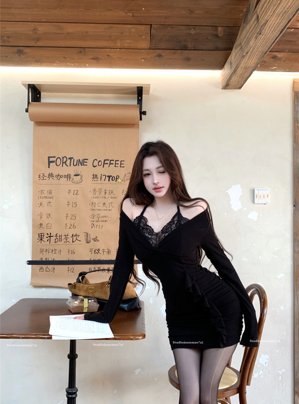 Sexy Pseudo-two autumn and winter dress for women