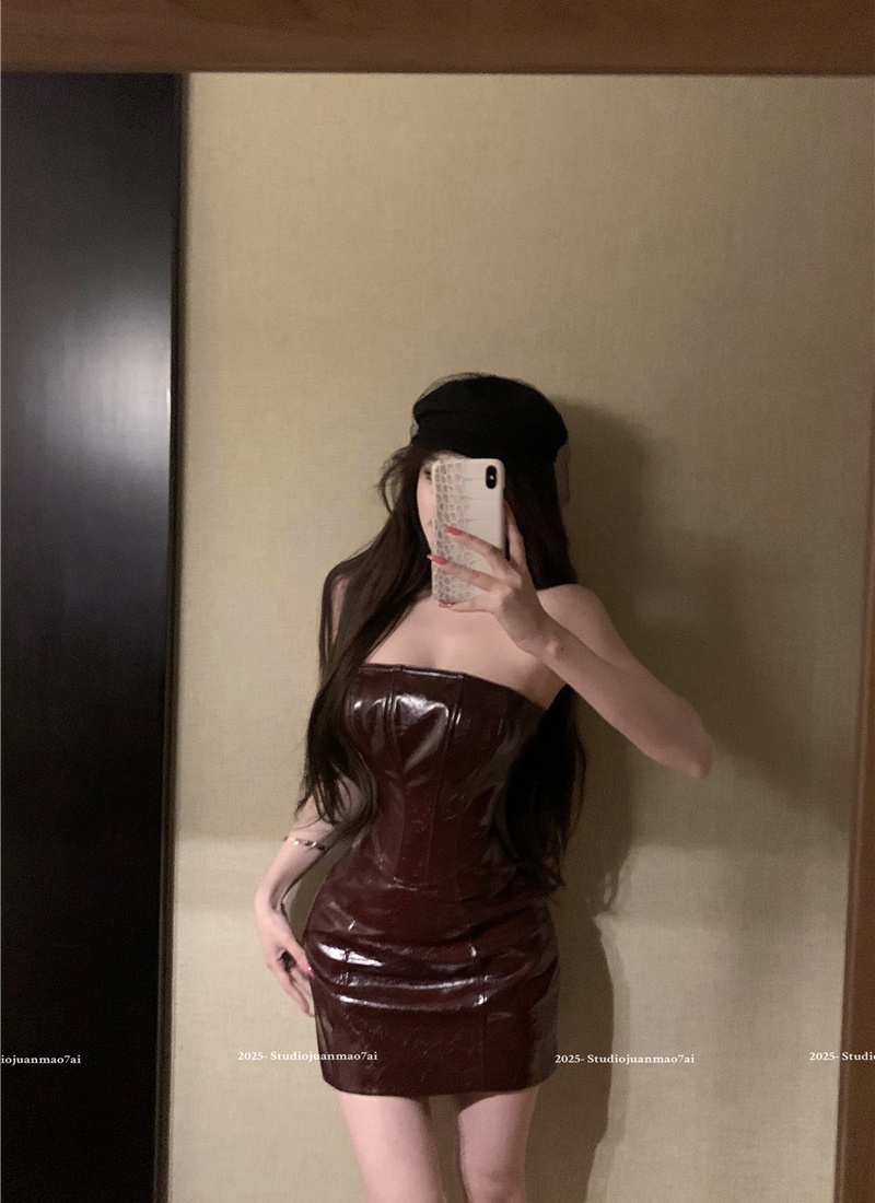 Red sexy tops enticement gauze T-shirt 2pcs set for women