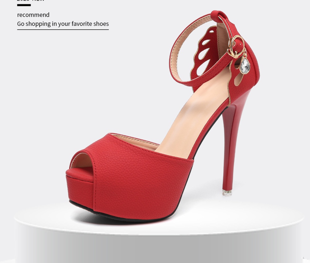 Sweet fish mouth shoes fine-root high-heeled shoes