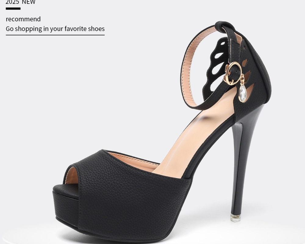 Sweet fish mouth shoes fine-root high-heeled shoes