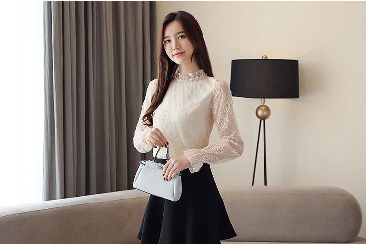 Lace plus velvet bottoming shirt thick small shirt