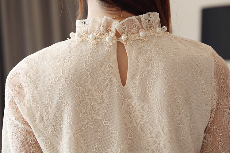 Lace plus velvet bottoming shirt thick small shirt