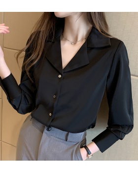 Niche retro business suit satin shirt for women