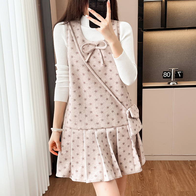 Temperament dress bottoming shirt 2pcs set for women