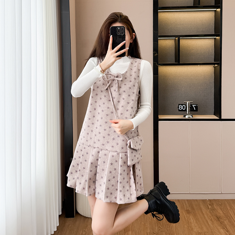 Temperament dress bottoming shirt 2pcs set for women