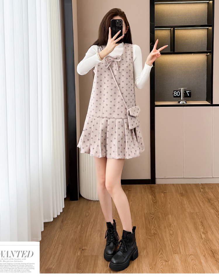 Temperament dress bottoming shirt 2pcs set for women